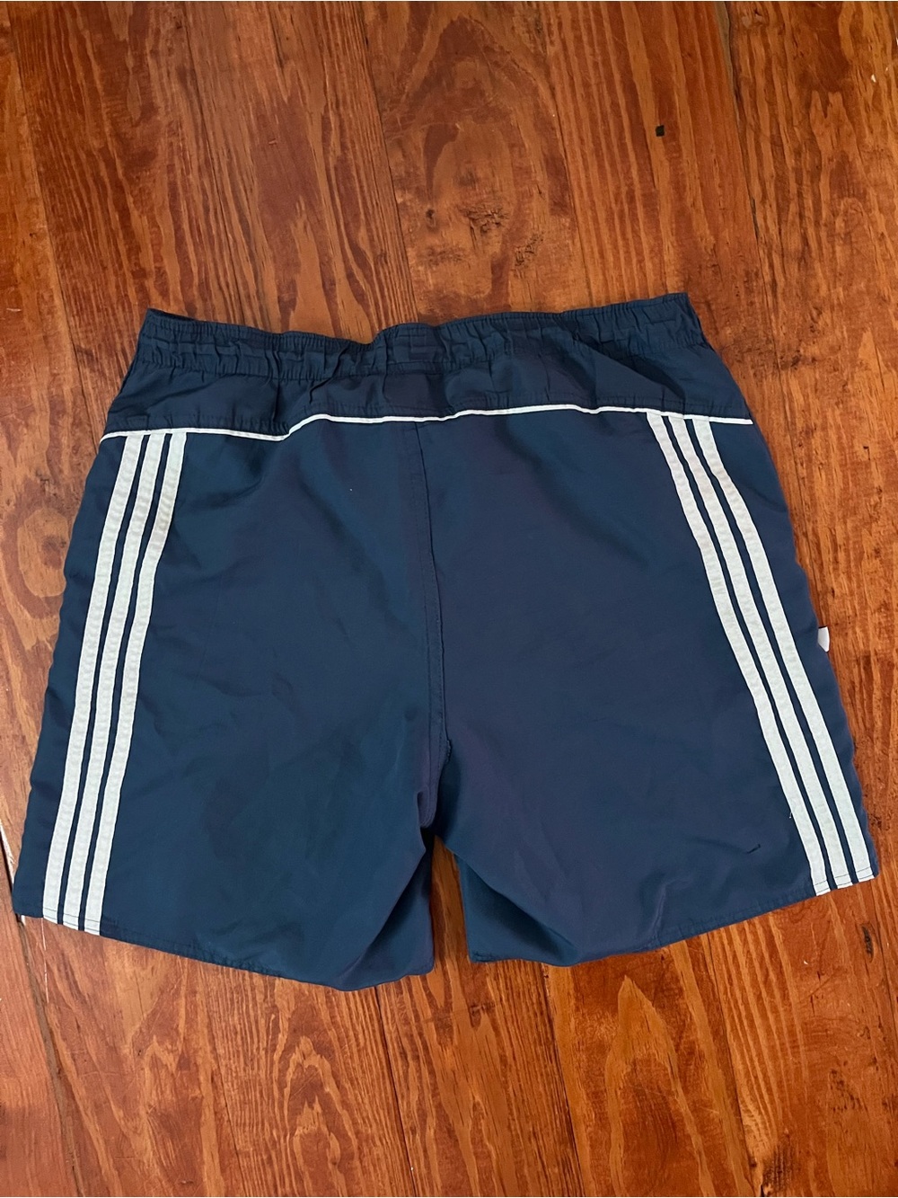 Adidas Vintage 3-Stripe Running Shorts Navy Men’s M Drawstring Athletic Gym